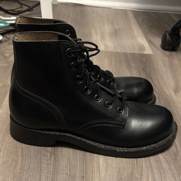 Vintage 1977 biltrite cork leather combat boots steel toe - Picture 2 of 7